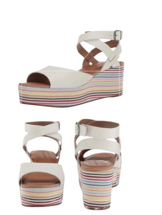 Lucky Brand Shoes - Lucky Brand Ginny Milk Rivington Espadrille Wedge Sandal with Stripes